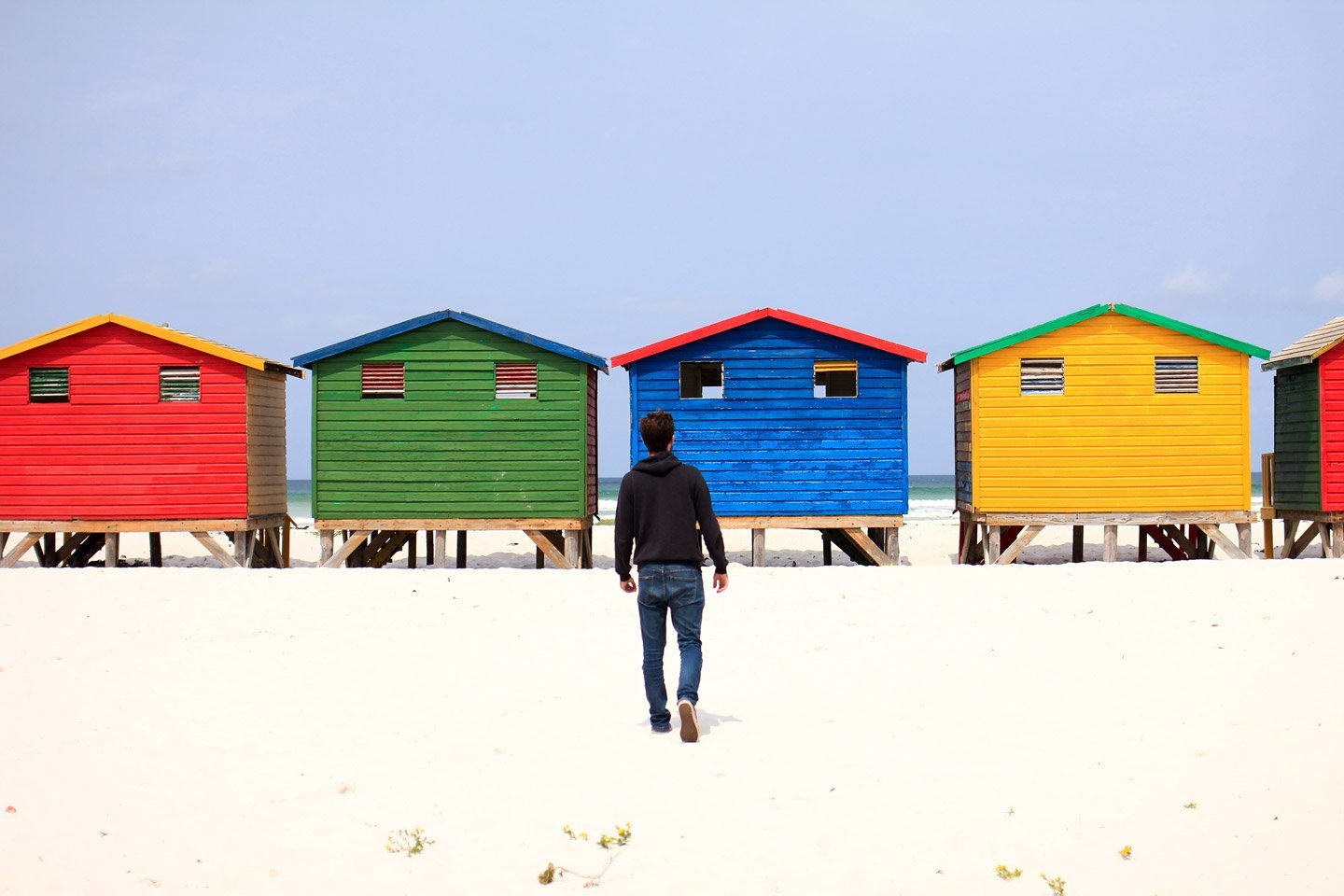 Casitas en la playa de Muizenberg.