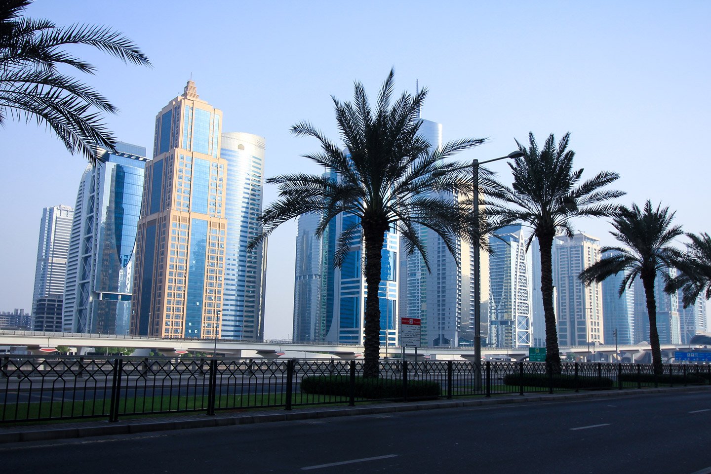 Vista de la ciudad de Dubai, EAU.